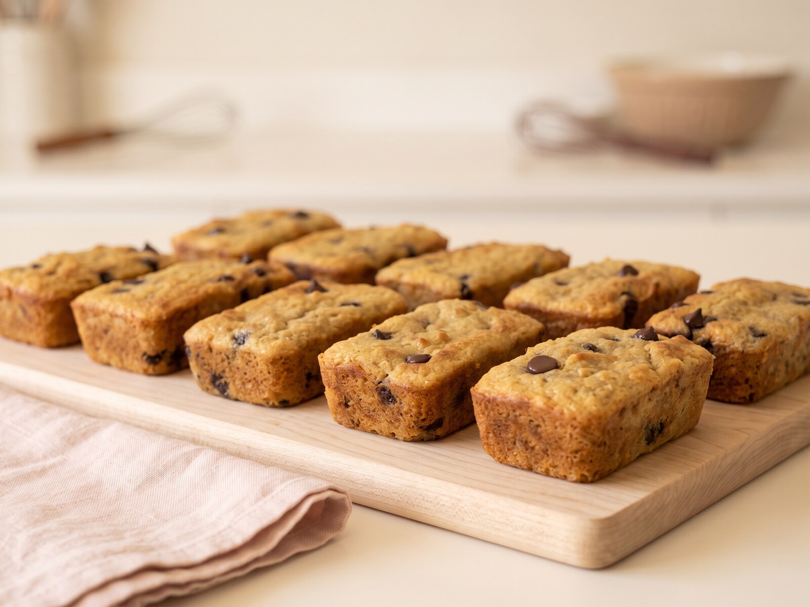Mini banana loaves with chocolate chips, no refined sugar, By Reem home bakery Amman